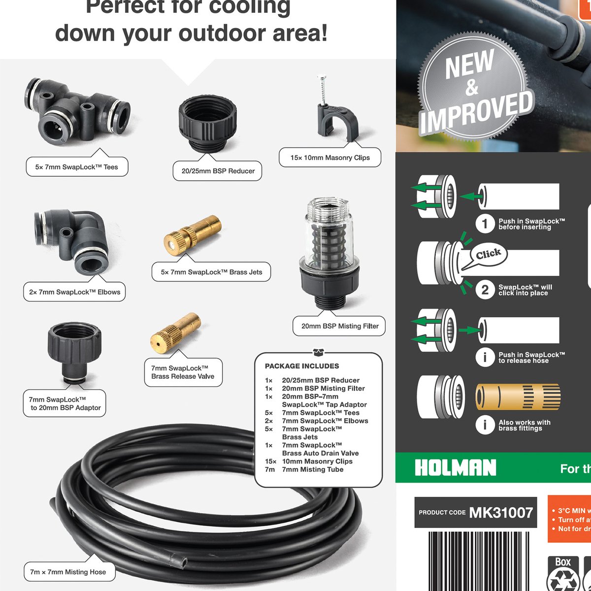 Holman 7m Misting Kit with SwapLock Fittings