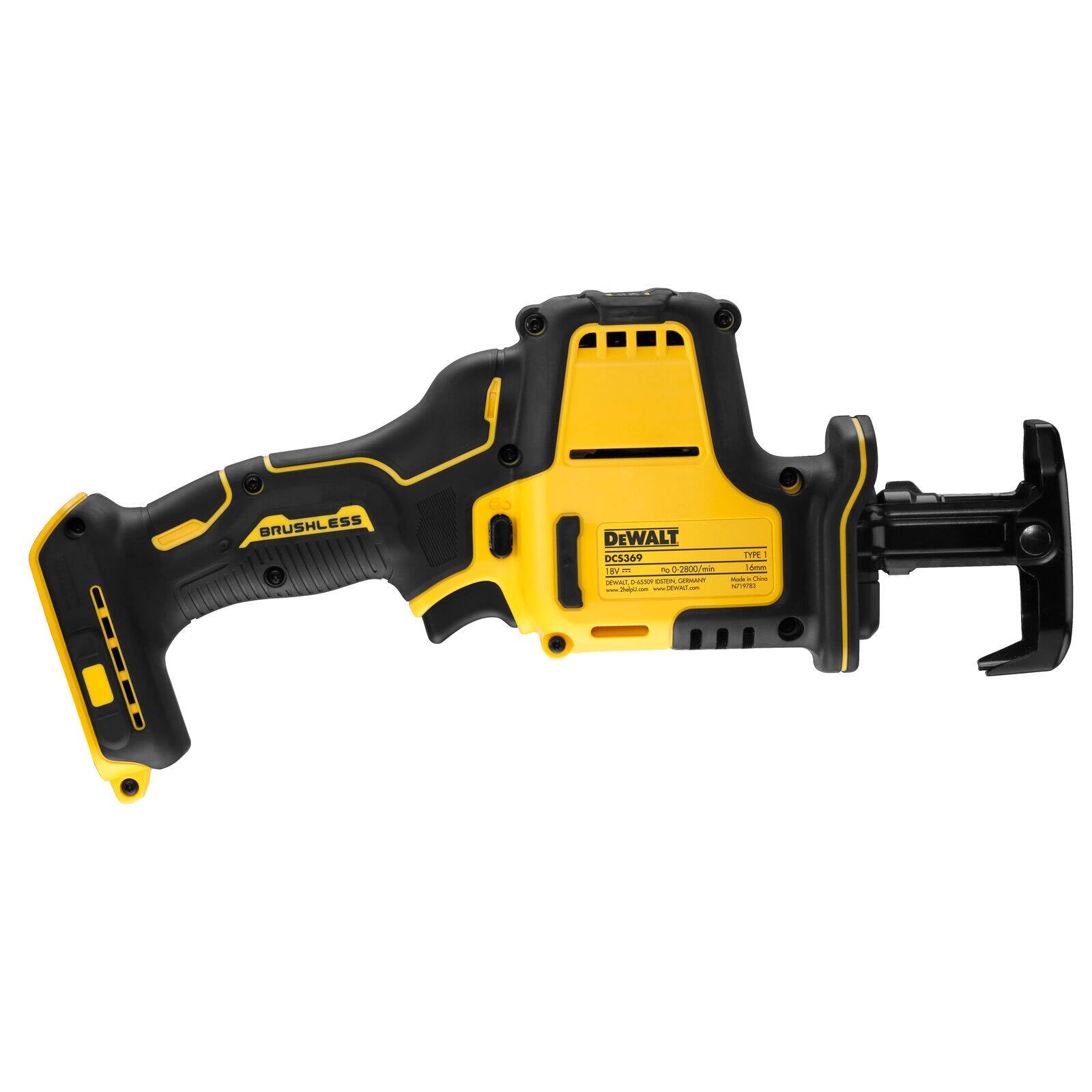 DeWALT 18V XR Brushless Atomic Reciprocating Saw Skin Only DCS369N-XE