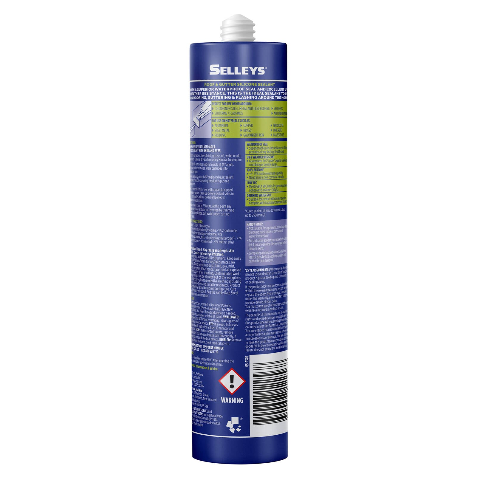 Selleys Roof & Gutter Silicone Sealant 300g White - Waterproof UV Resistant