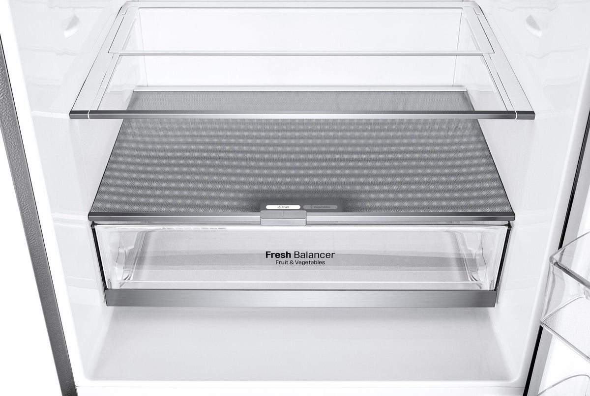 LG 420L Bottom Mount Fridge - Stainless Steel, 5 Star Energy Rating, Door Cooling - GB-455PL