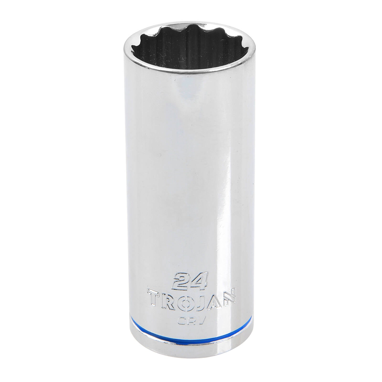 Trojan 24mm Deep Socket 1/2" Drive Chrome Vanadium 12 Point