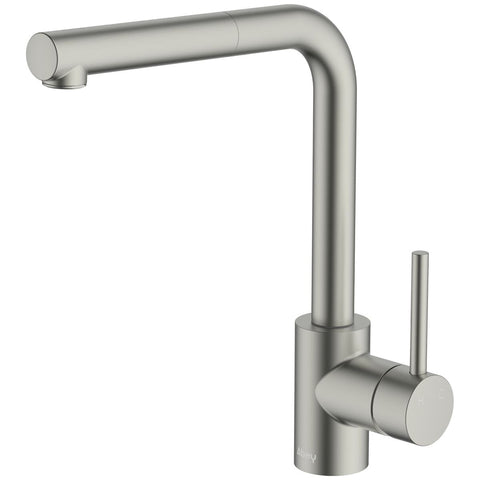 Abey Lucia Side Lever Pull Out Mixer Tap - Brushed Nickel, 4 Star Water Rating - 3K6-BN-LF