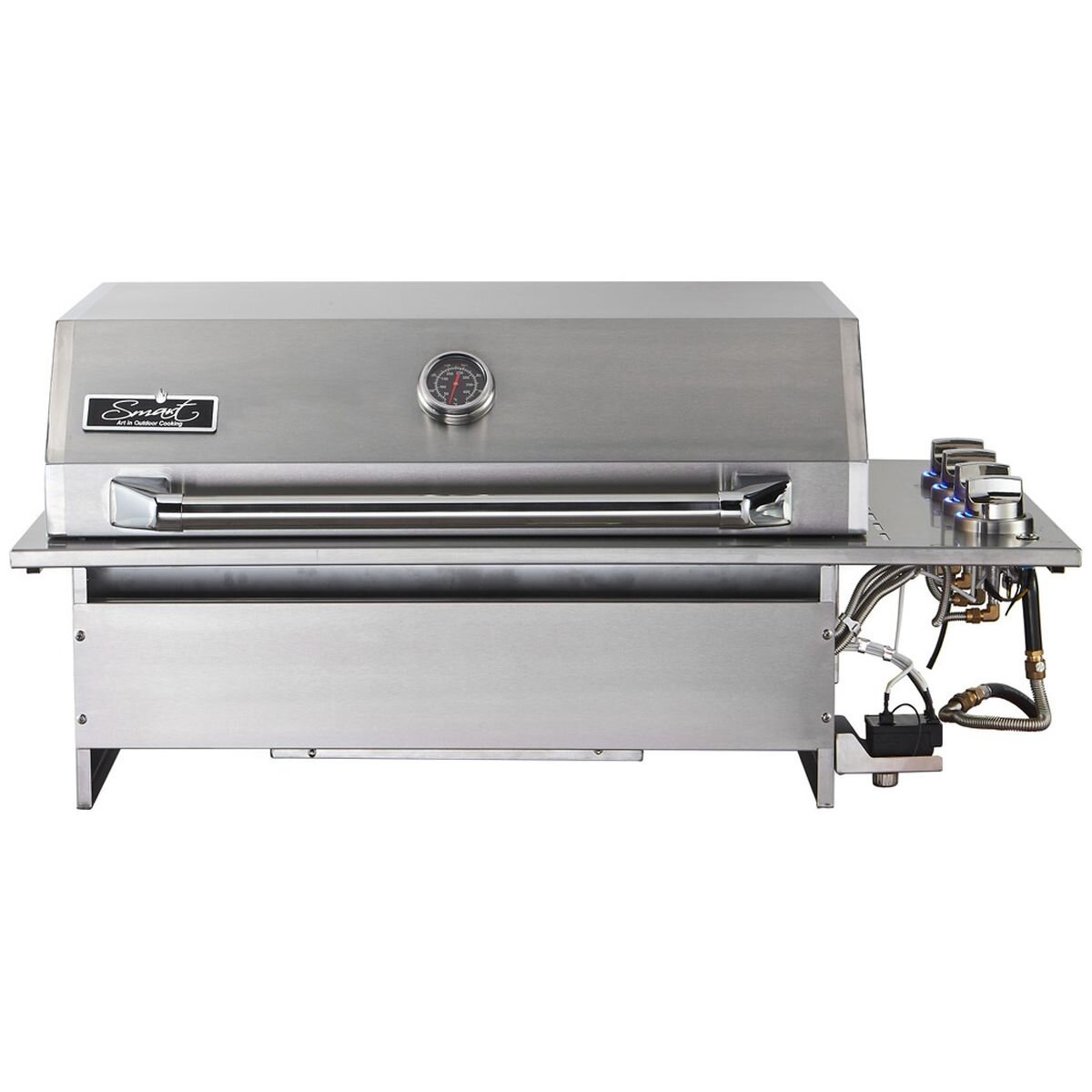 Smart Four Burner Drop-In LPG BBQ - 304 Stainless Steel, Slimline Hood, Blue LED Controls - 4000DGSL-SS