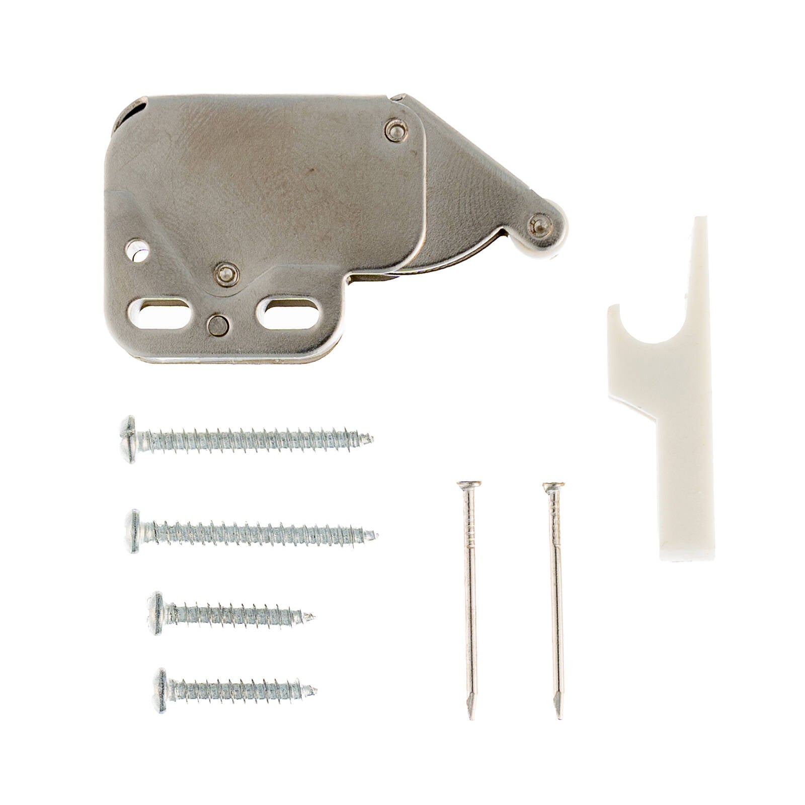 Taskmaster 37mm White Slimline Mini Latch - Push To Open Indoor