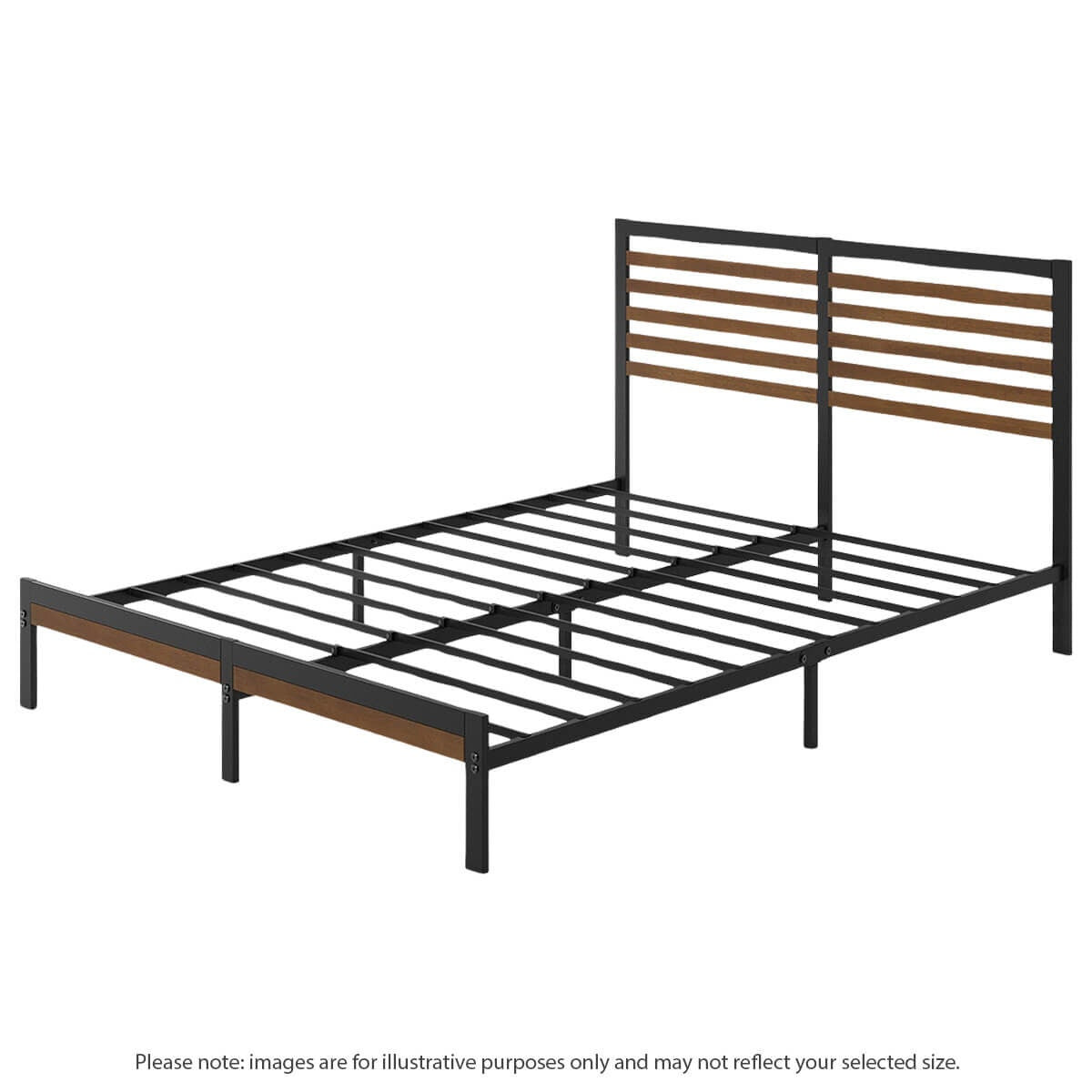 Zinus Kai queen metal and bamboo bed frame - black, no box spring required - AU-FBOBH2ZC-35Q