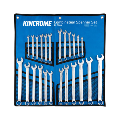 Kincrome 24 Piece Metric & Imperial Combination Spanner Set Chrome Vanadium