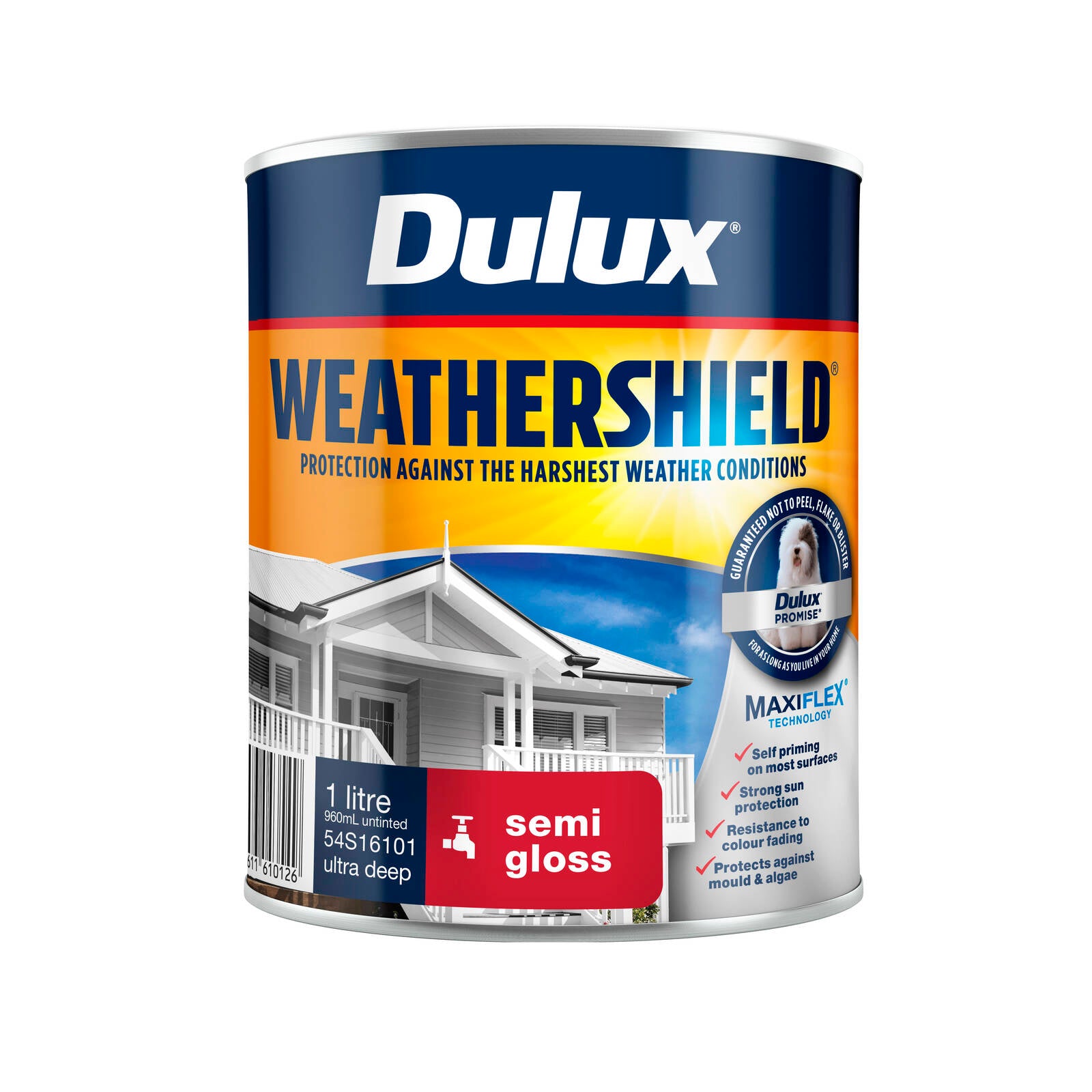 Dulux Weathershield 1L Ultra Deep Semi Gloss Exterior Paint