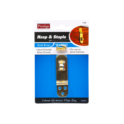 Prestige 19 x 69mm Decorative Brass Hasp and Staple Polished Brass