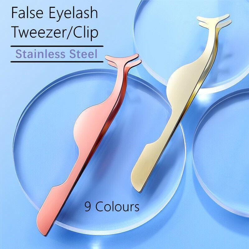 False Eyelash Applicator Tweezers Clip Stainless Steel - Green - view 2