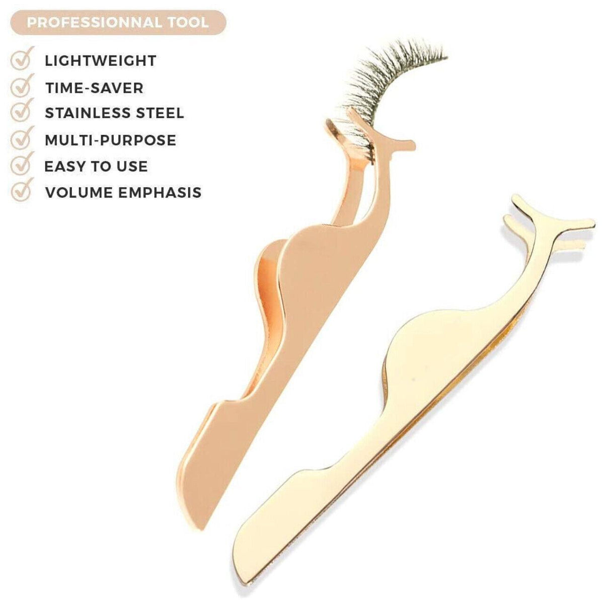 False Eyelash Applicator Tweezers Clip Stainless Steel - Silver - view 4