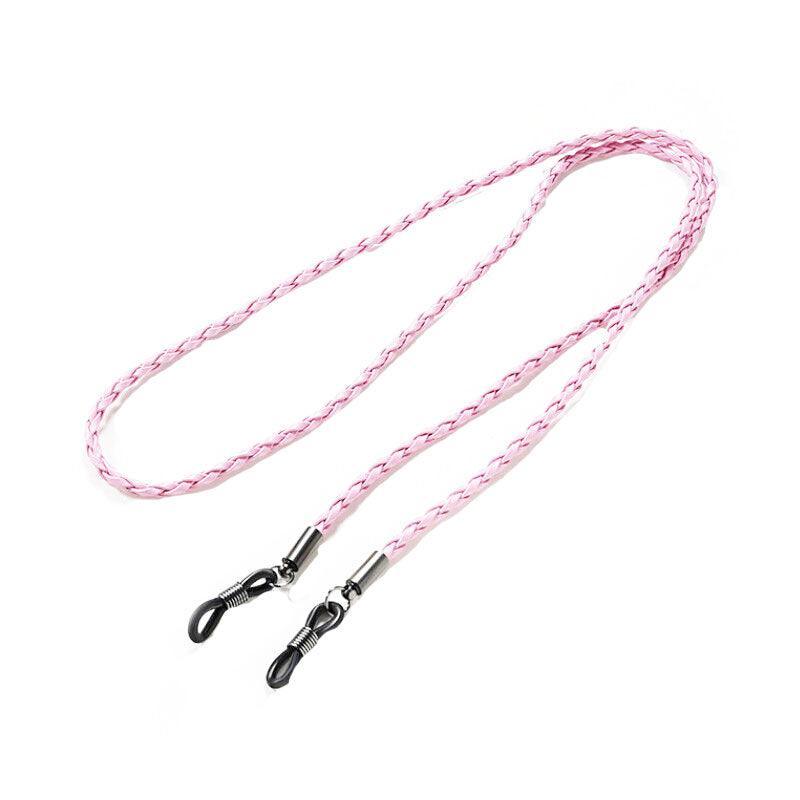 Faux Leather Eyeglass Holder Strap Chain for Sunglasses and Reading Glasses - Pink