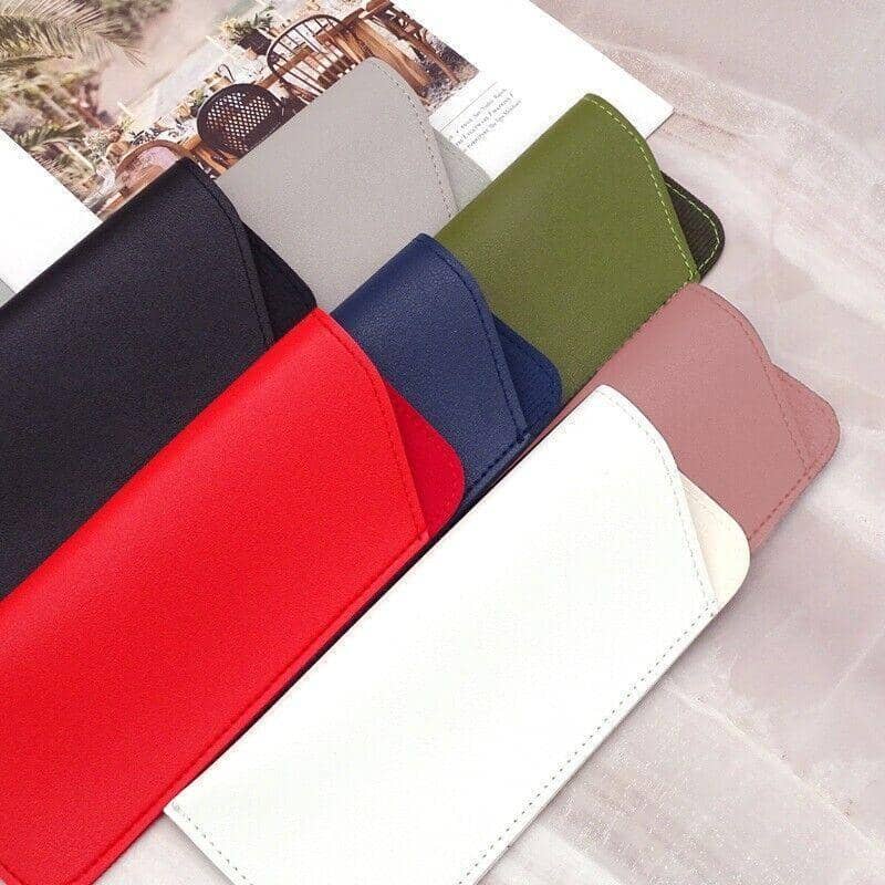 Faux Leather Glasses Case, Soft Pouch - Light Blue - view 5