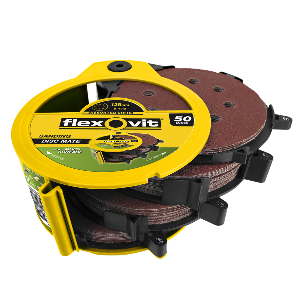 Flexovit 125mm 8 Hole Orbital Sanding Discs 50 Pack