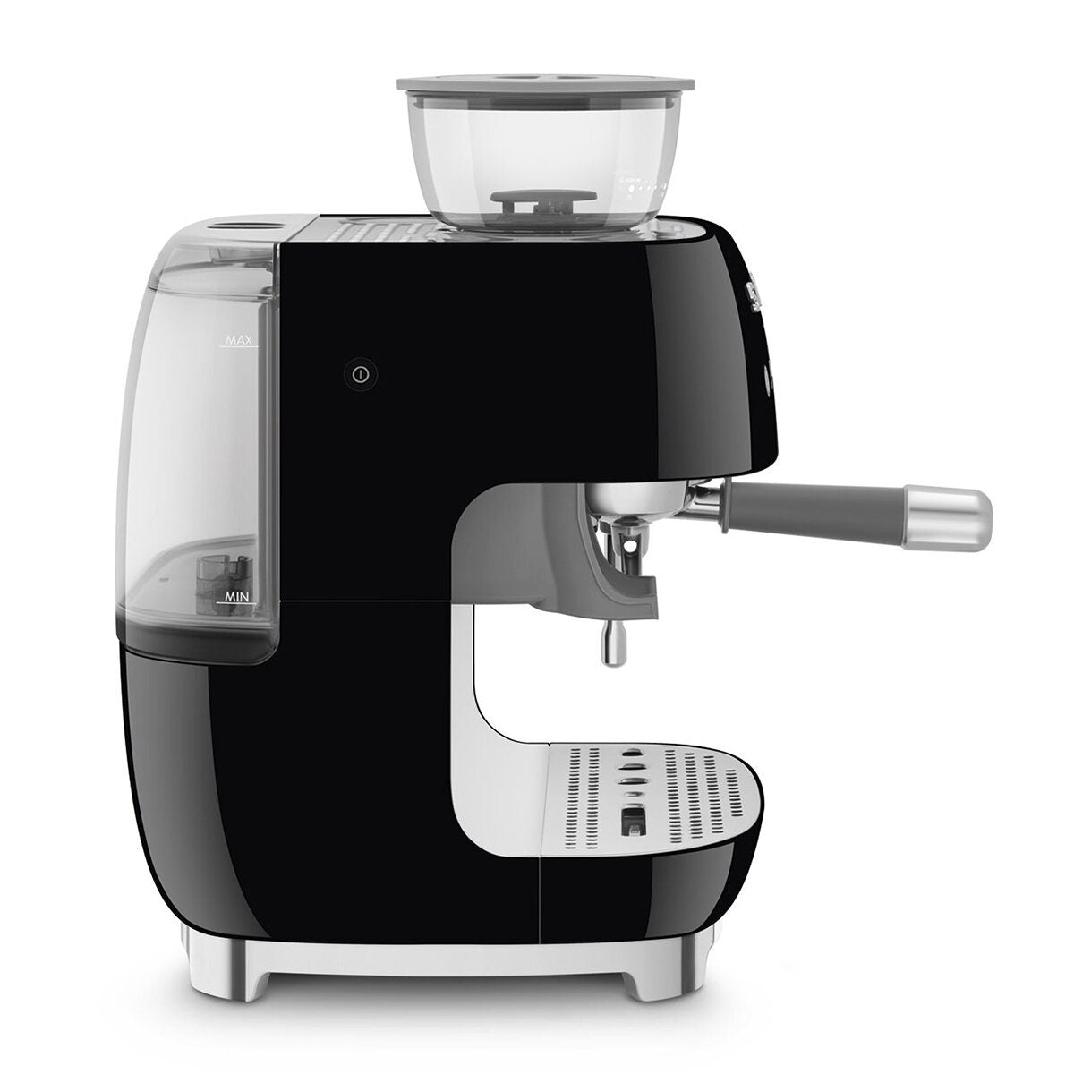 Smeg 50s Style Espresso Machine with Built-in Grinder - 20 Bar, Dual Thermoblock, Black - EGF03BLAU