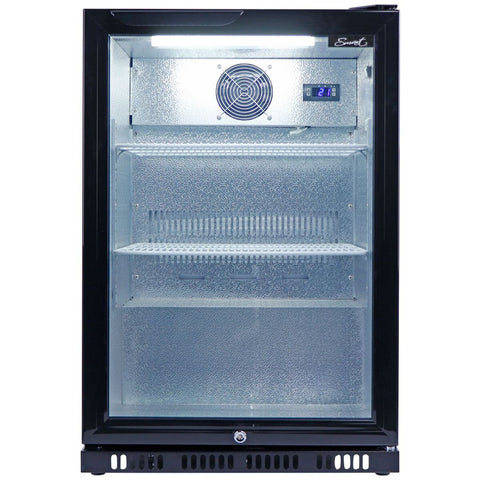 Smart 118L drinks chiller - black, lockable door, 7 star energy rating, interior light - SMH1840BLK