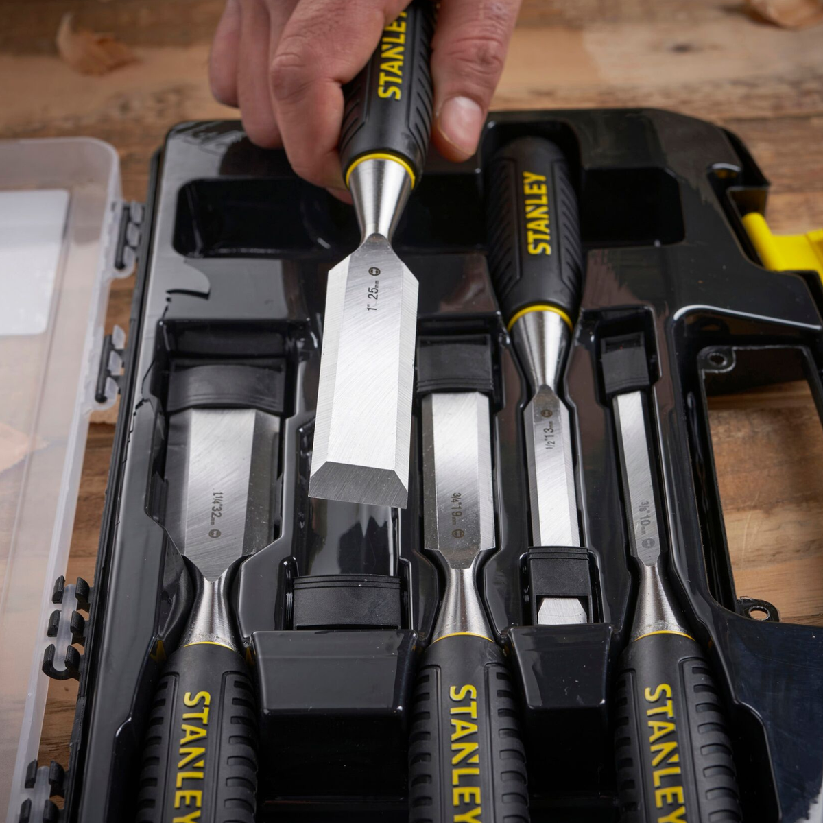 Stanley 5 Piece Essentials Chisel Set - 10mm to 32mm - Carbon Steel Blades - SuperSaverAU - view 5