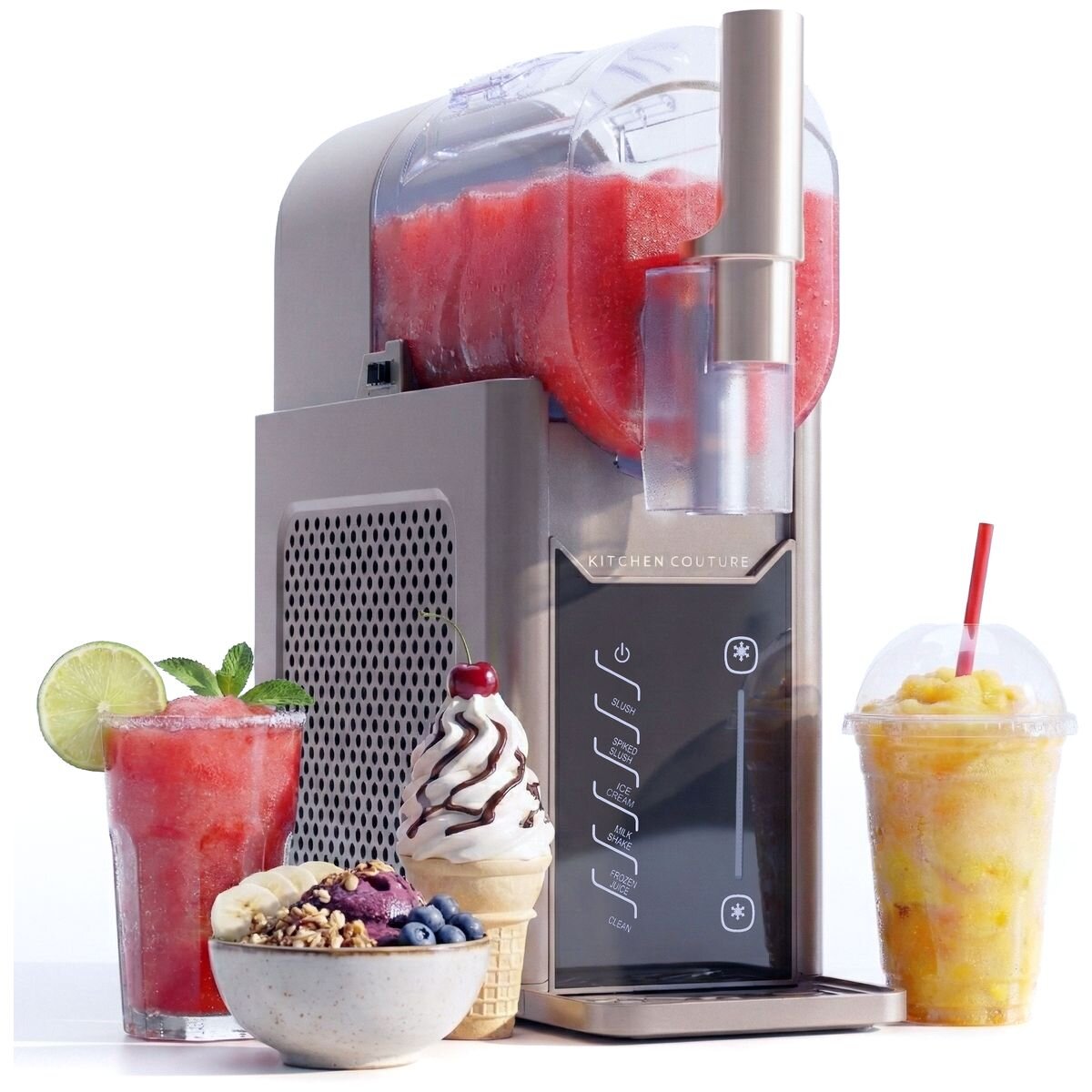 Kitchen Couture Slushie and Soft Serve Maker - 2L Bowl - Built-in Compressor - Dark Grey - 10005719