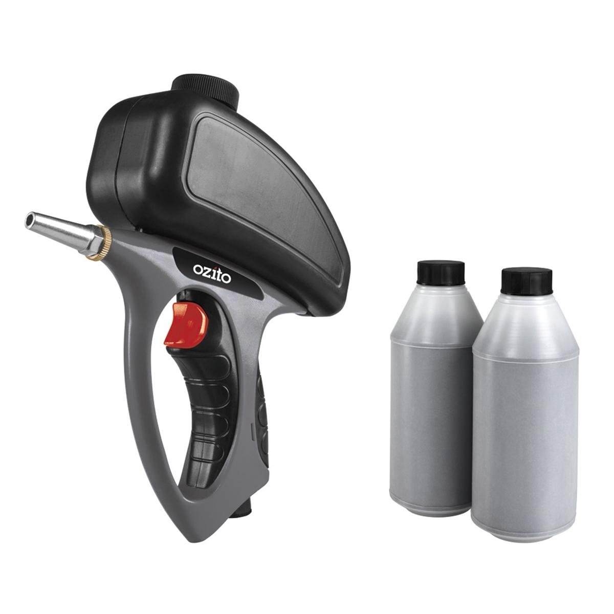 Ozito 500ml Air Sand Blasting Gun ASBG-PRO, with 2kg Blasting Media, Plastic and Metal