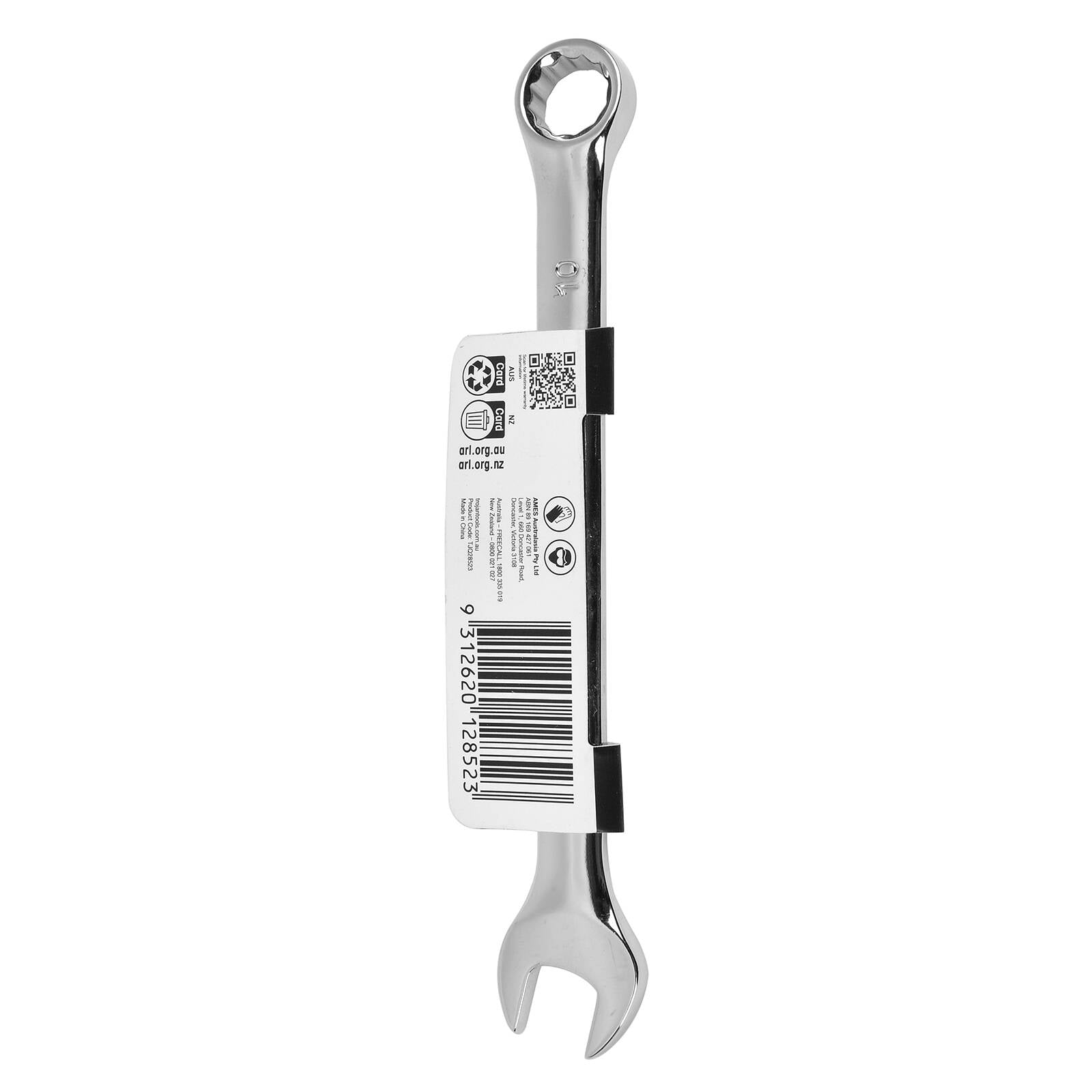 Trojan 10mm Combination Spanner, Chrome Vanadium 12 Point Ring End