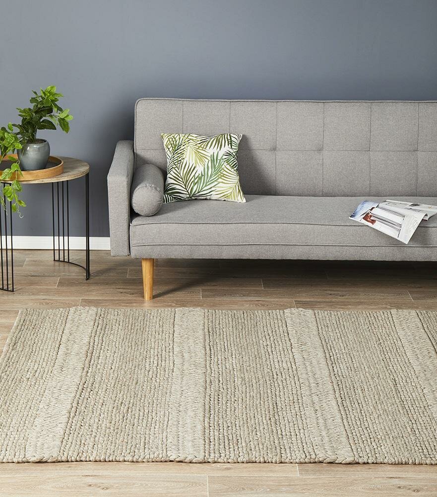 Rug Culture Skandi Extra Large Rug 320x230cm - Grey Viscose and Wool Blend - SKAN314GRY320X230