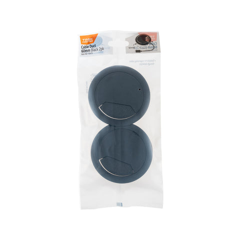 Taskmaster 60mm Black Cable Duct Plastic 2 Pack