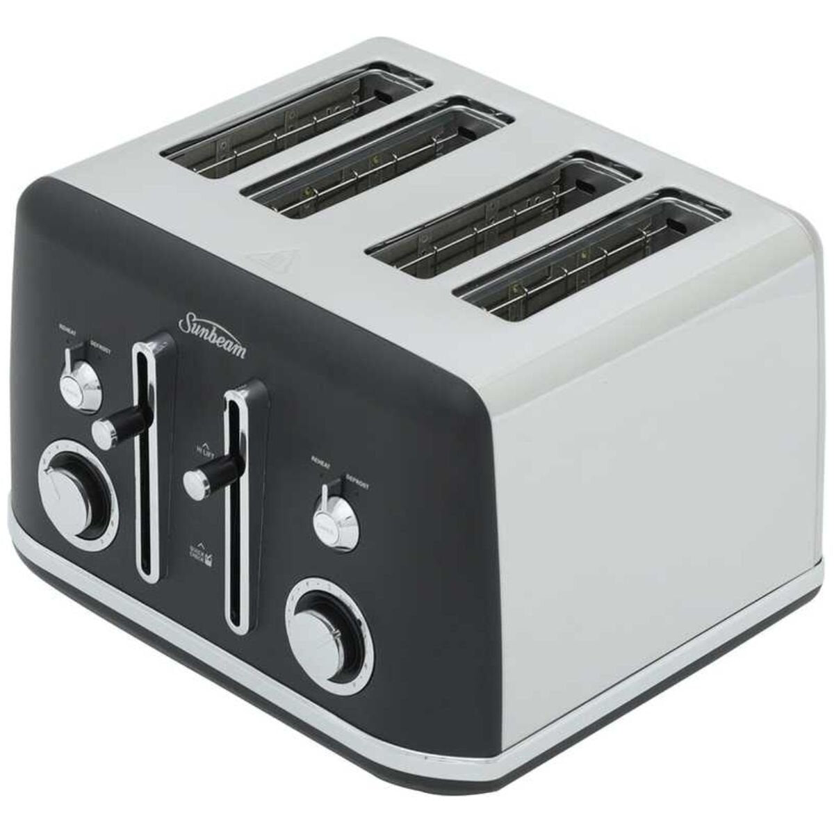 Sunbeam Alinea Select 4 Slice Toaster - Black, Nine Browning Settings, Dual Controls - TA2740K