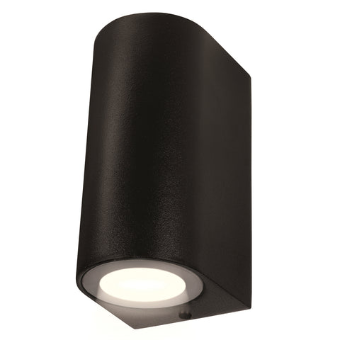 Brilliant Corbett 240V Black Up Down Outdoor Wall Light Aluminium GU10