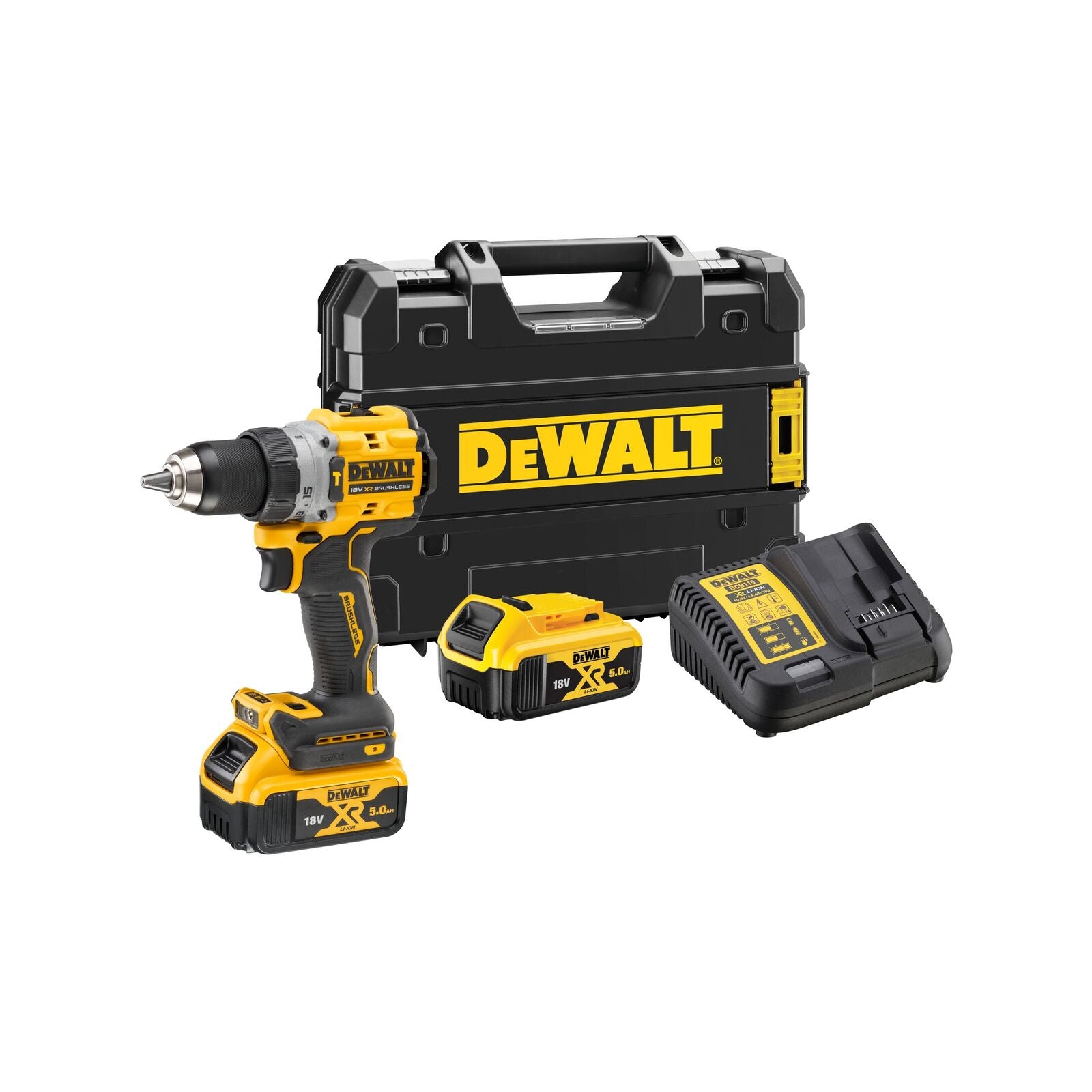DeWALT 18V 5.0Ah XR Brushless 2-Speed Hammer Drill Driver Combo Kit DCD805P2T-XE