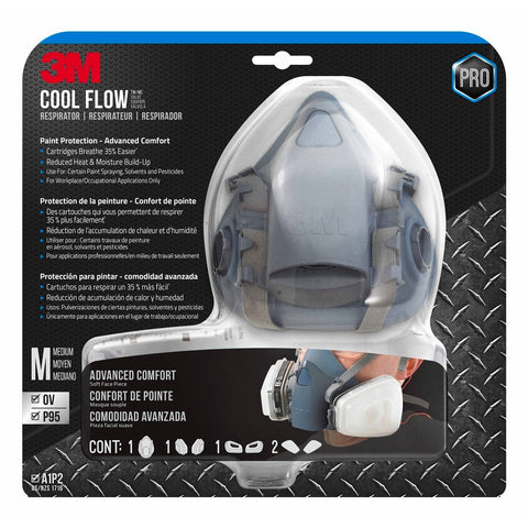 3M Professional Paint Respirator - Medium - Silicone - Comfortable Fit - SuperSaverAU - view 1