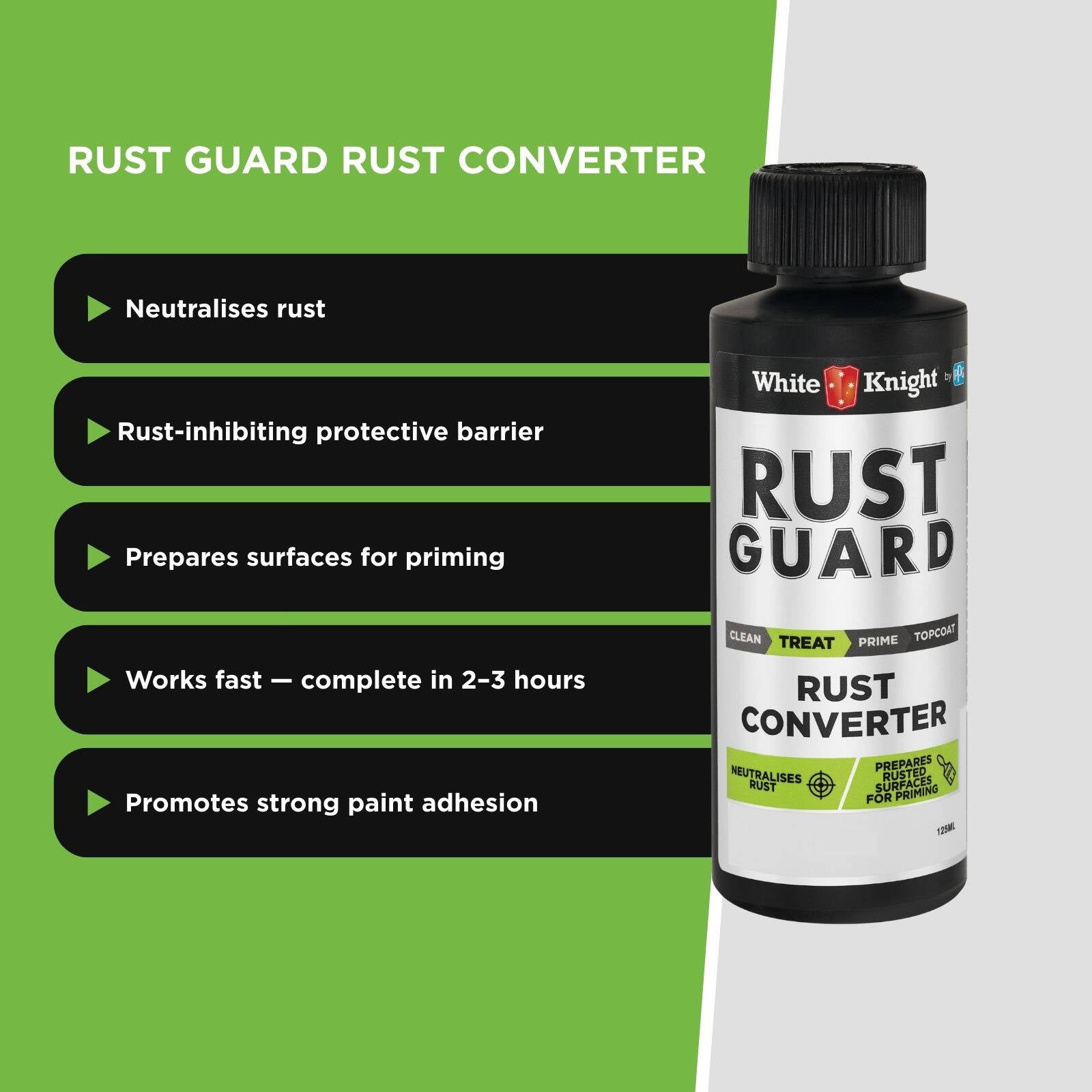 White Knight Rust Guard 125ml Solvent-Based Rust Converter