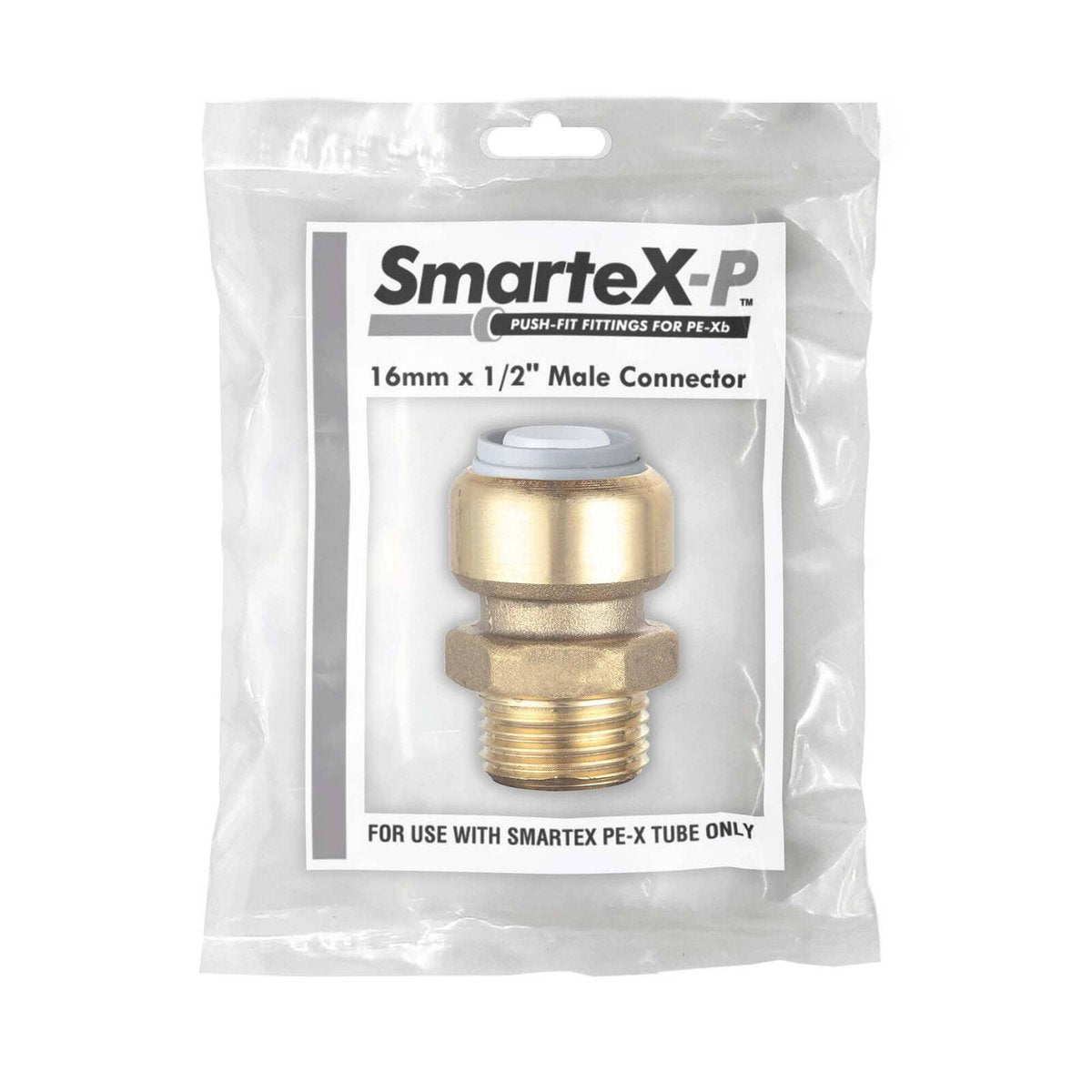 Smartex Pex Male Connector - 16 x 15mm - Lead Free Brass - Push-Fit - SuperSaverAU - view 2