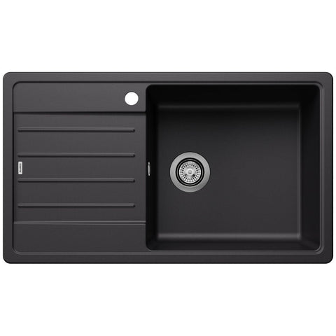 Blanco Legra XL 6S Top Mount Sink - Single Bowl, Left Hand Drainer, Silgranit Black - 528063