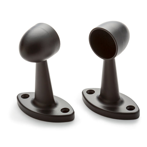 Sandleford 25mm Matte Black Steel Rod Fitting Pillar End 2 Pack