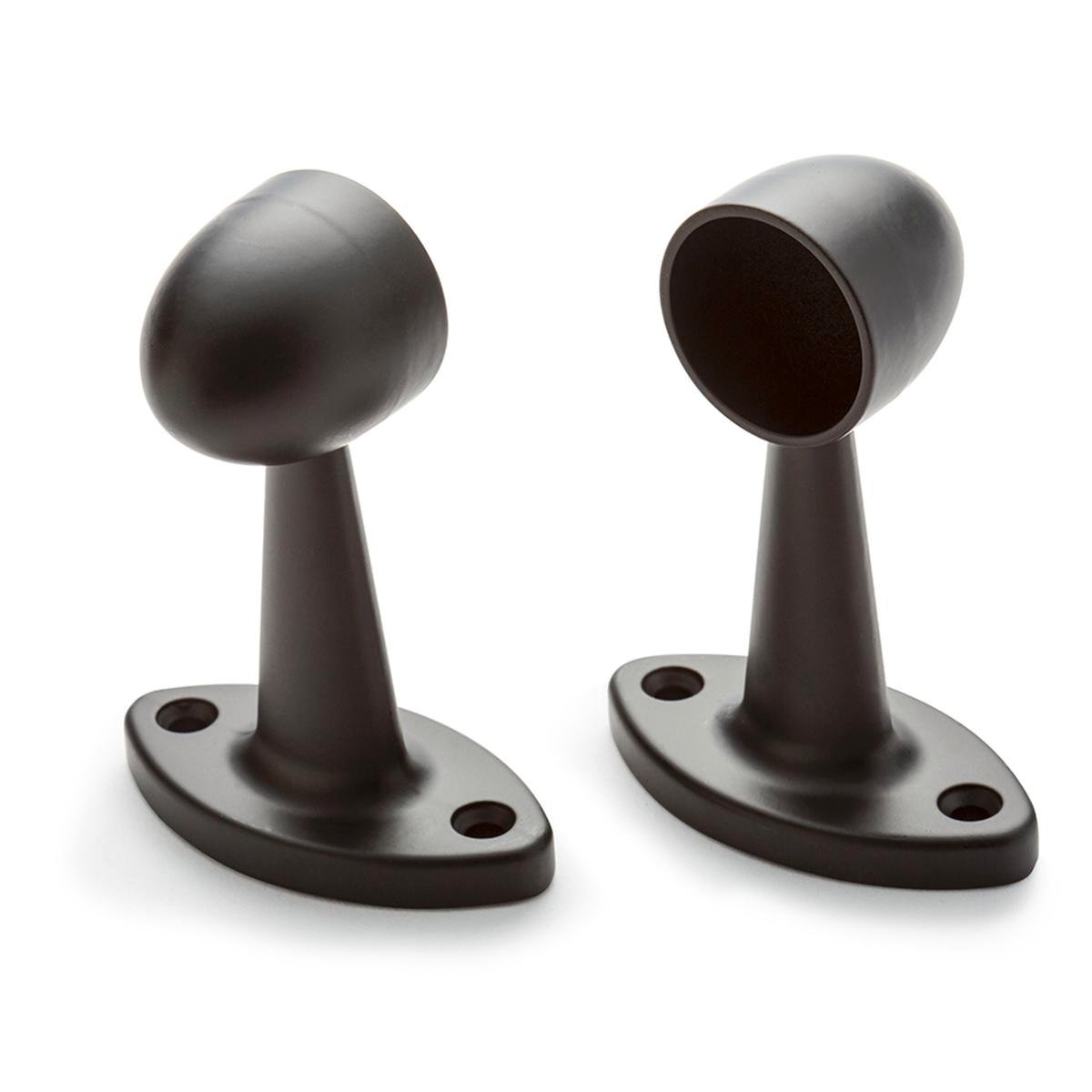 Sandleford 25mm Matte Black Steel Rod Fitting Pillar End 2 Pack