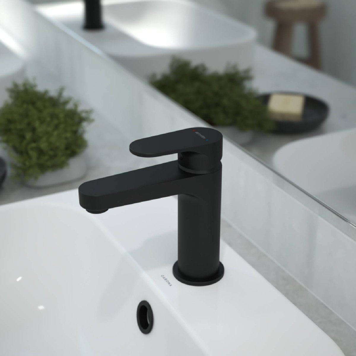 Methven Krome Lead Free Basin Mixer Matte Black, 6L/min 5 Star, 140mm Cast Spout Hob Mount