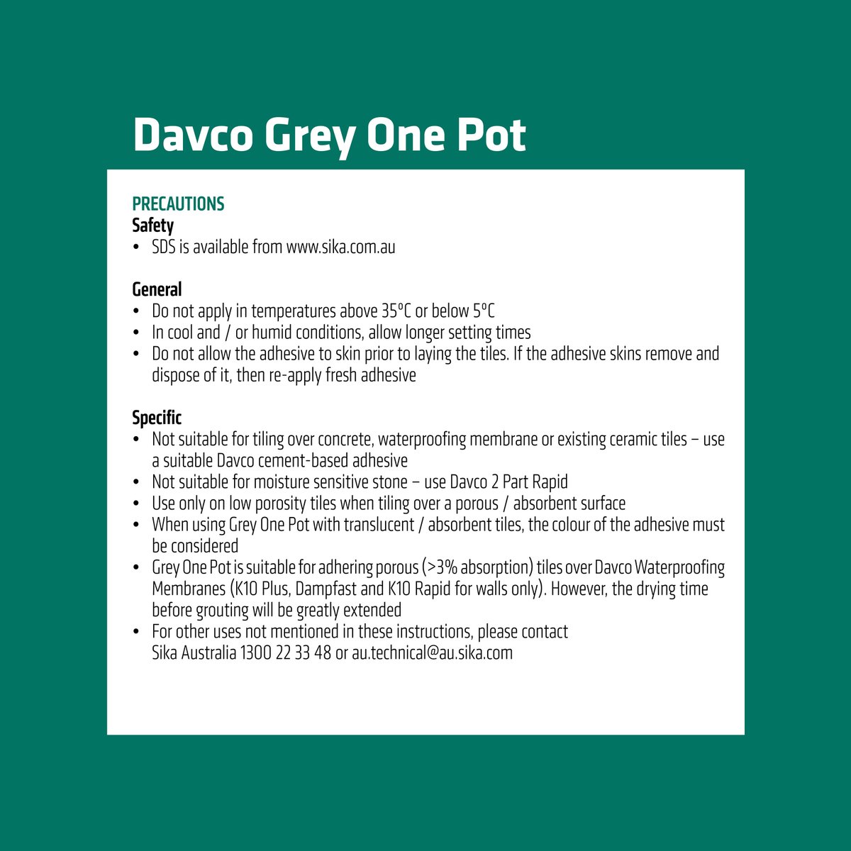 Davco Premixed Tile Adhesive - 1L - Acrylic - Internal Use - SuperSaverAU - view 5