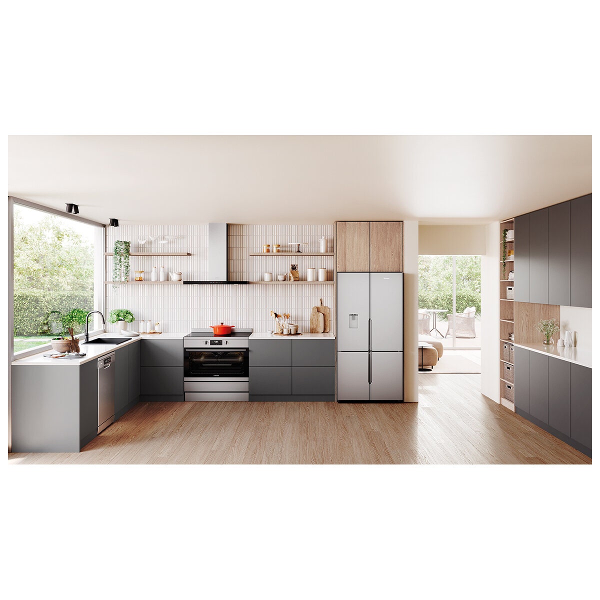 Westinghouse 90cm Canopy Rangehood with Hob2Hood - Mark Resistant Stainless Steel, 810m³/h - WRC924SD