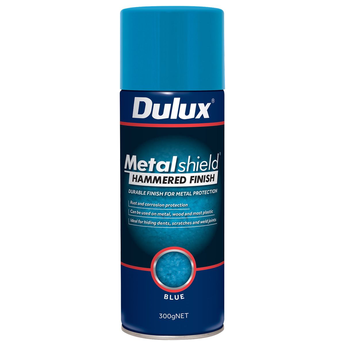 Dulux Metalshield Spray Paint Blue 300g Hammered Finish Durable - SuperSaverAU - view 1