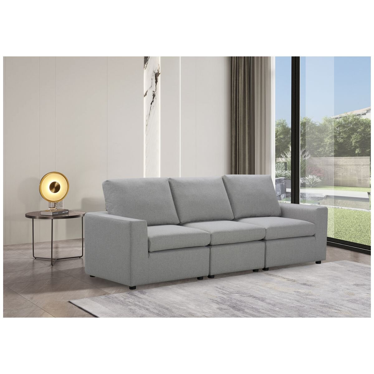 Ostro Furniture Athena 3 seater sofa - wide arm design with soft stitch detailing and foam seating - 27006000