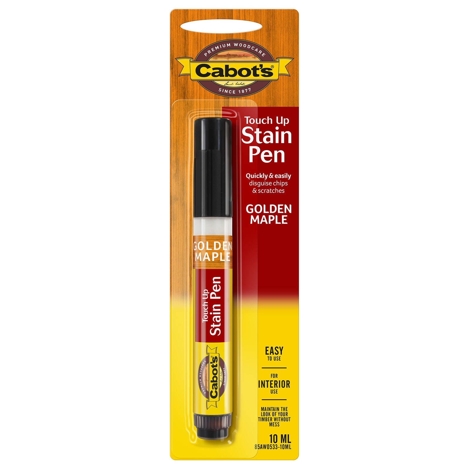 Cabot's 10ml Golden Maple Touch Up Stain Pen, Matt UV-Resistant & Waterproof