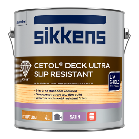 Sikkens 4L Natural Cetol Deck Ultra Slip Resistant - Satin Outdoor Decking