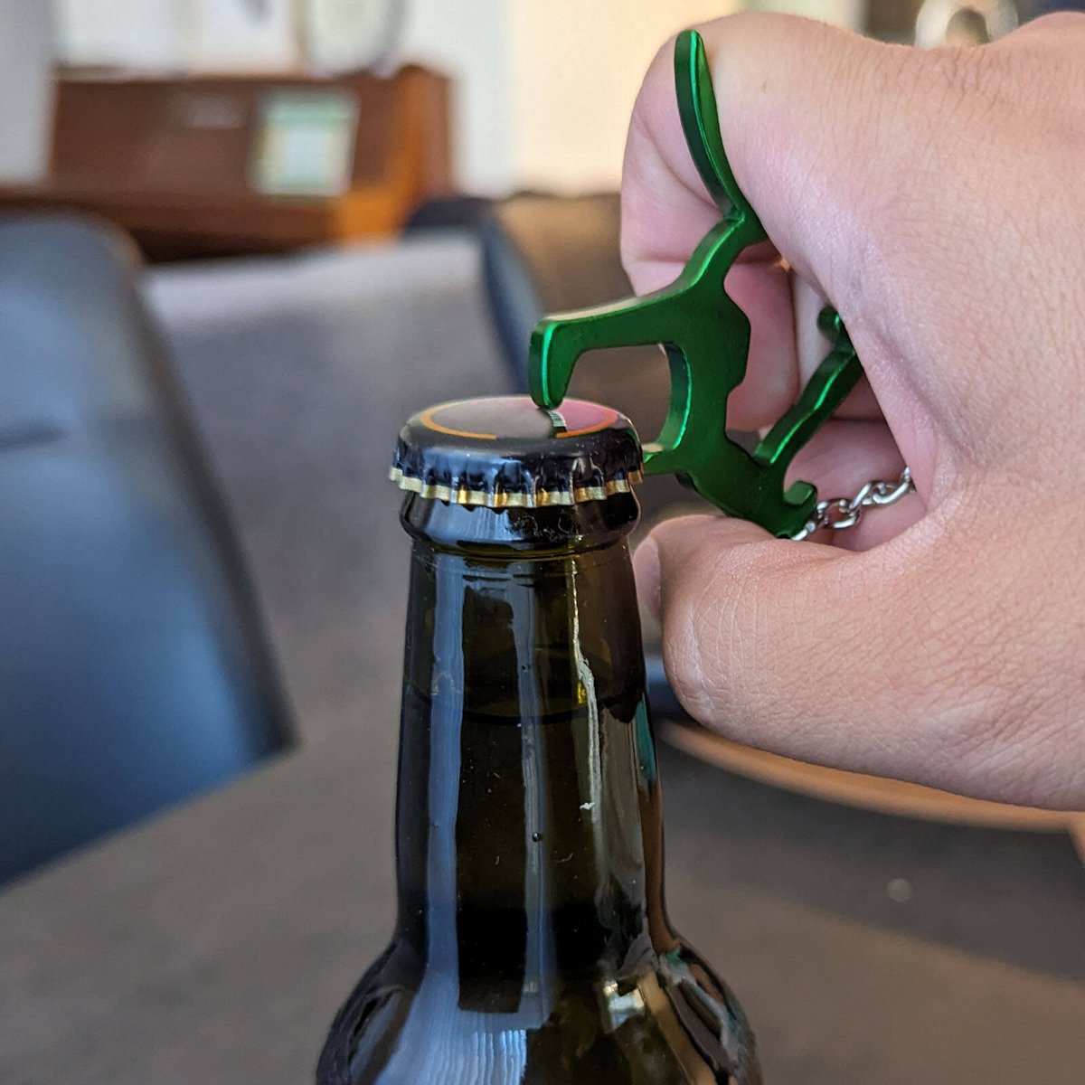 Key Essentials Nickel Plated Brass Kangaroo Bottle Opener Key Ring