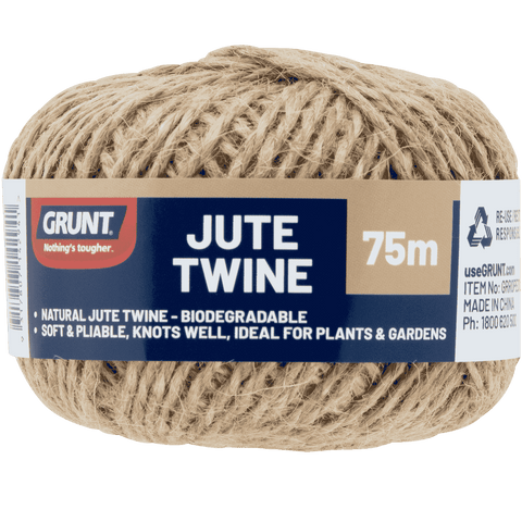 Grunt 75m Jute Twine, Natural Fibre, Twisted, Weather Resistant