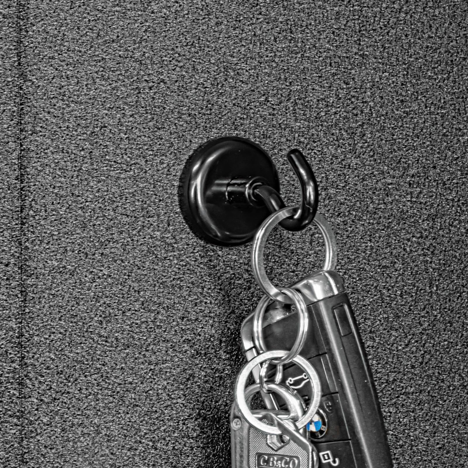 Pinnacle 25mm Gloss Black Steel Magnetic Hook 6 Pack