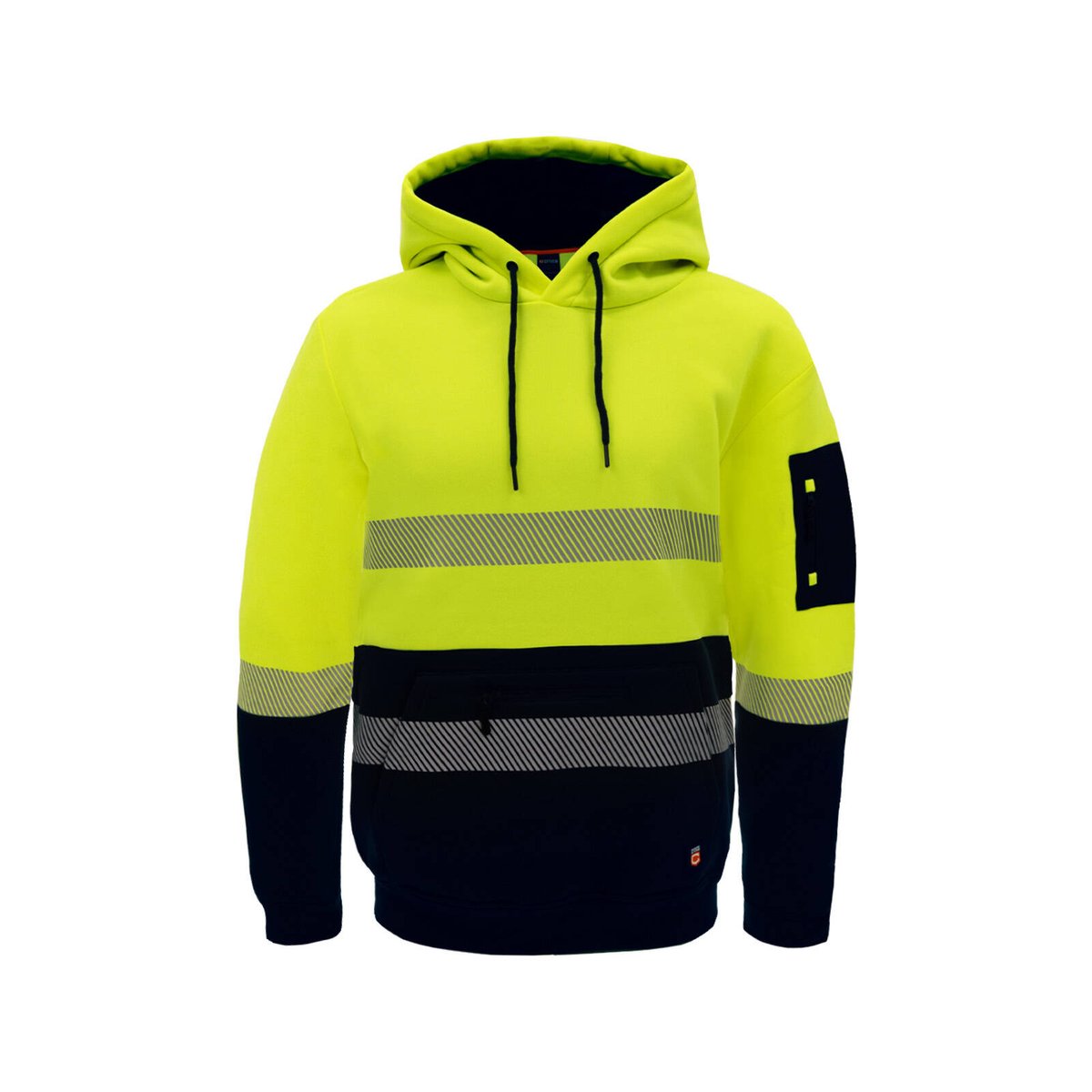 Citeco Yellow Hi Vis Taped Hoodie - Men's Reflective Polyester, Small