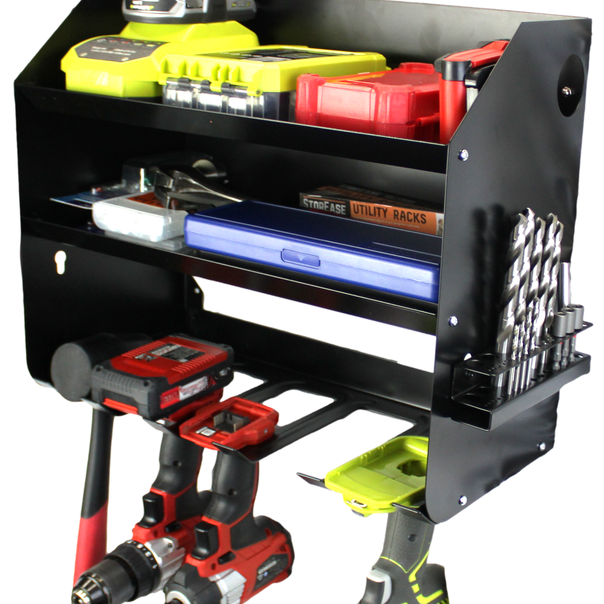Storease Wall Storage System Power Tool Caddy - 5 Tool Capacity - Black - Wall-Mounted - SuperSaverAU - view 2