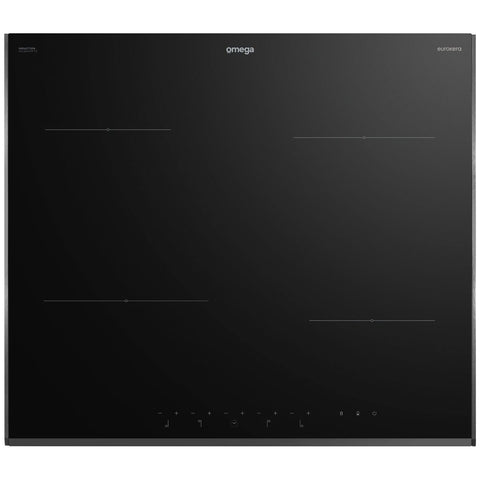Omega 60cm four zone induction cooktop - EuroKera ceramic glass - 10A power phasing - OCI604PPTZ