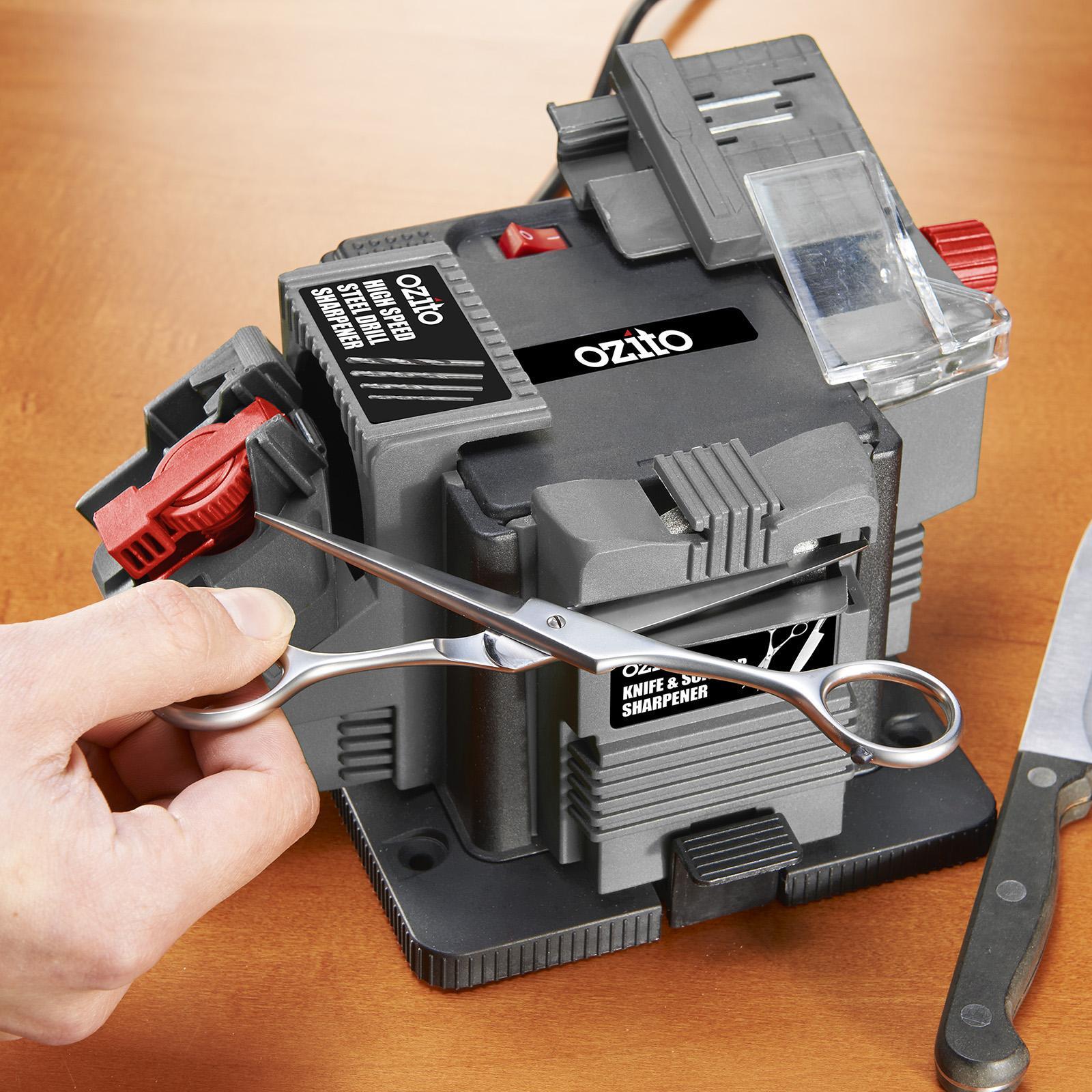 Ozito 65W Multi Function Sharpener MFS-4000, Diamond Wheel, Adjustable Angle, 3 Modules