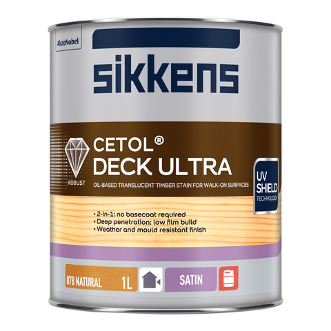 Sikkens Natural Cetol Deck Ultra - 1L - Satin Finish - Weather Resistant - SuperSaverAU - view 1