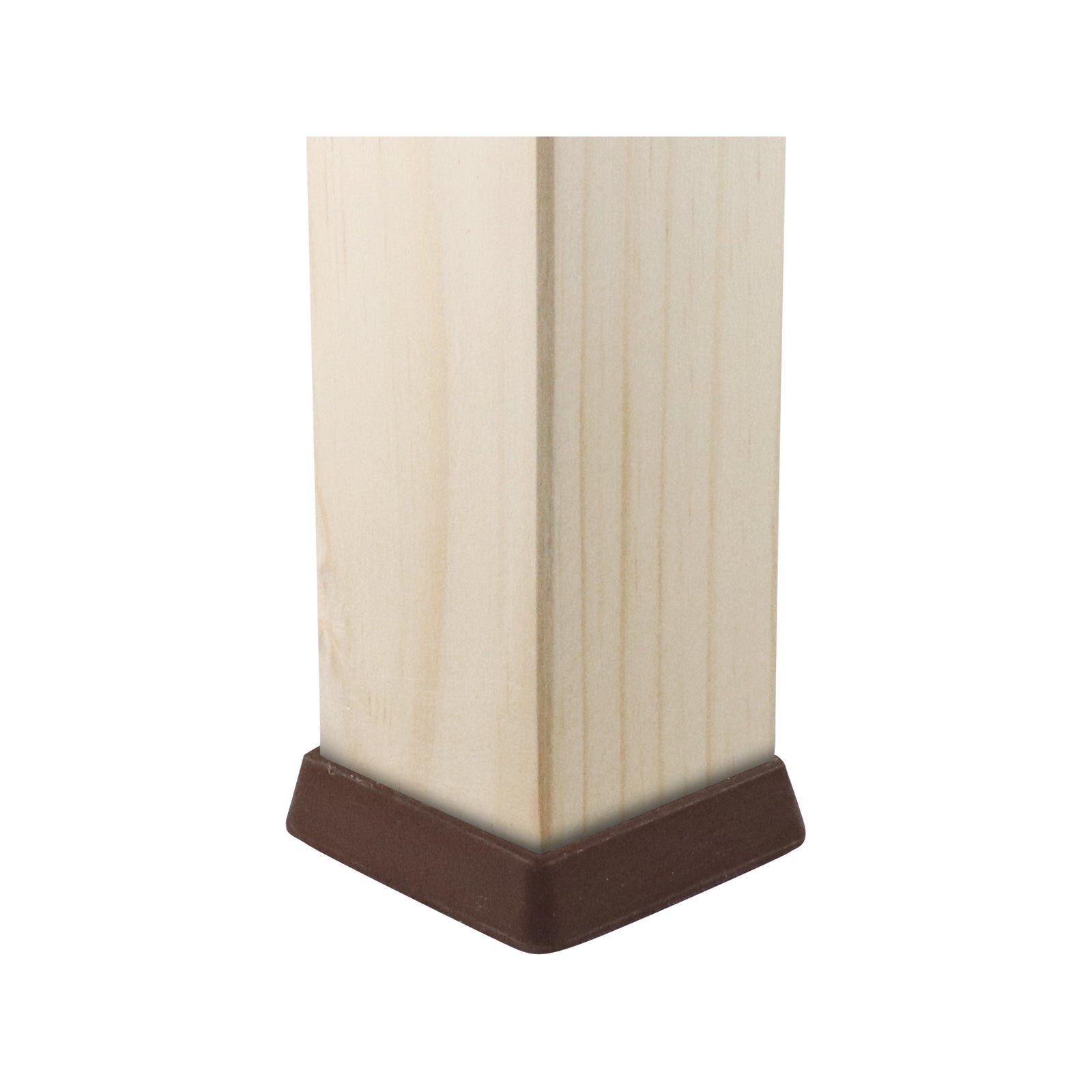 Surface Gard 51 x 51mm Brown Square Rubber Base Castor Cups - 4 Pack